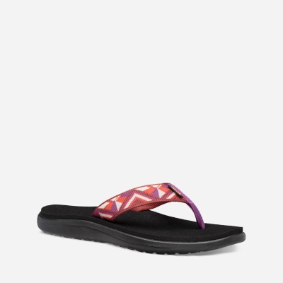 Teva Voya Women's Black / Red Flip Flops CA91302 Canada Sale